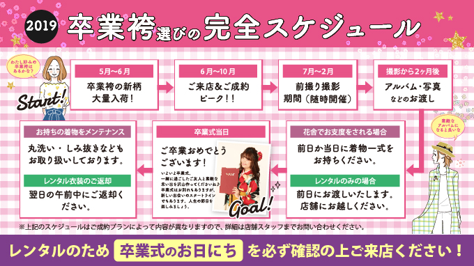2019年3月卒業式_卒業袴レンタルフェア_卒業袴選びの完全スケジュール