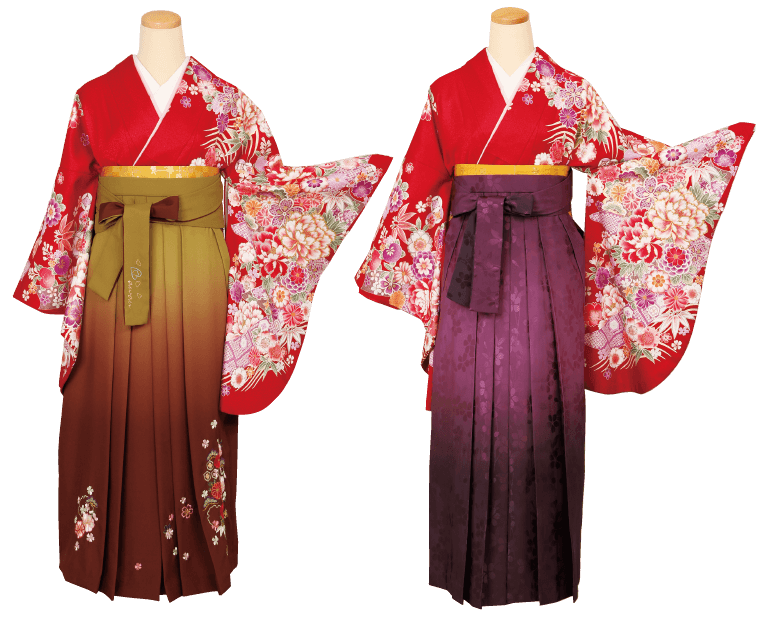 卒業式の袴 袴に合わせる着物はどれがいい グラデーション袴コーデ 振袖専門館花舎
